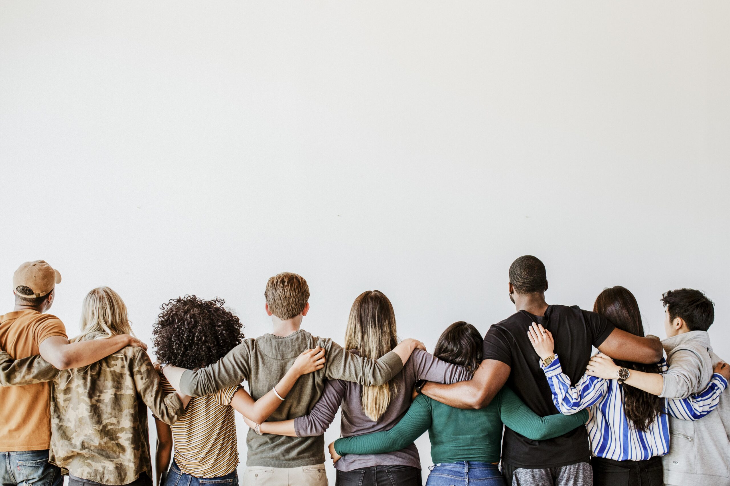 Group of people supporting each other